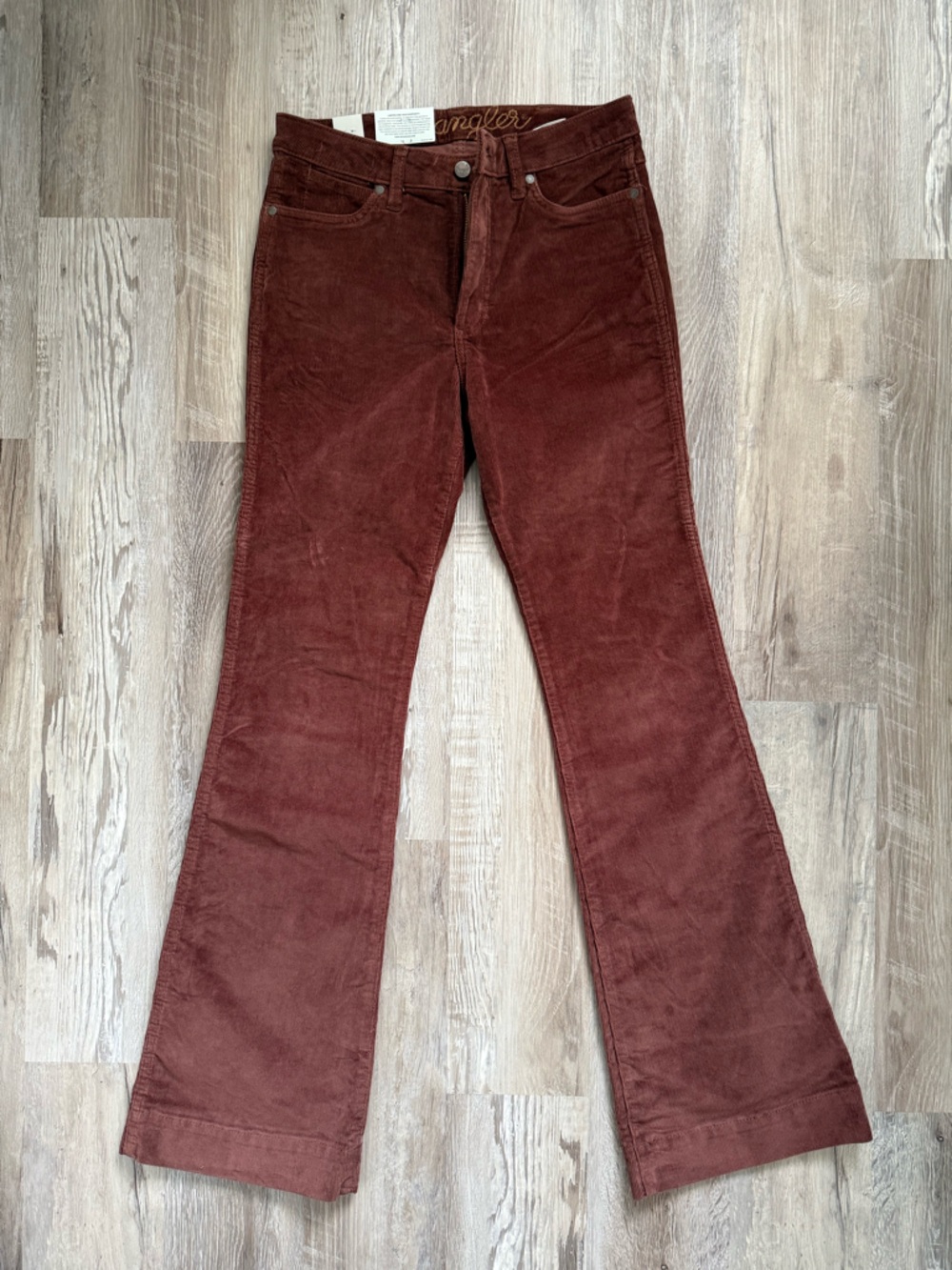 Wrangler Women's Flare Corduroy Jeans in Rust